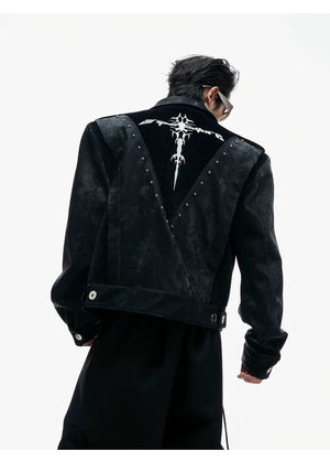 desc::cropped-studded-snakeskin-leather-jacket-streetwear-biker-coat-detail-img-6