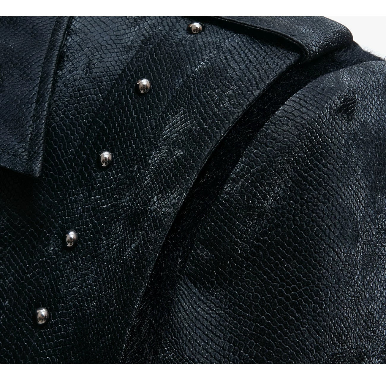 desc::cropped-studded-snakeskin-leather-jacket-streetwear-biker-coat-detail-img-9