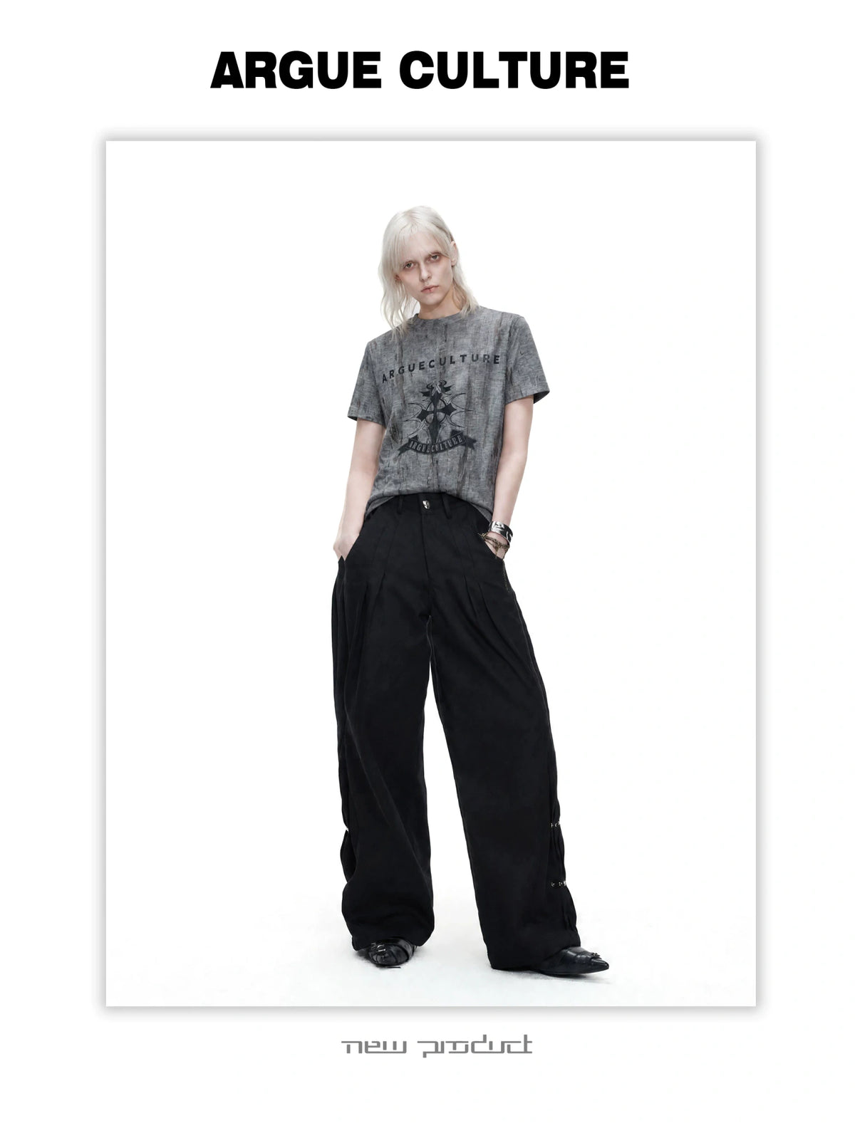 Cropped Tie-Dye Cross Graphic T-Shirt in Gray - detail image 6
