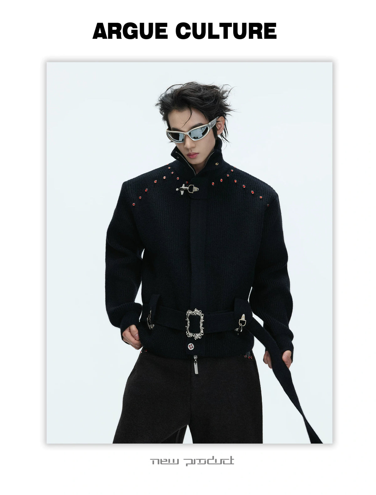 Cropped Wool-Blend Zip Cardigan Jacket with Stand Collar - detail image 14