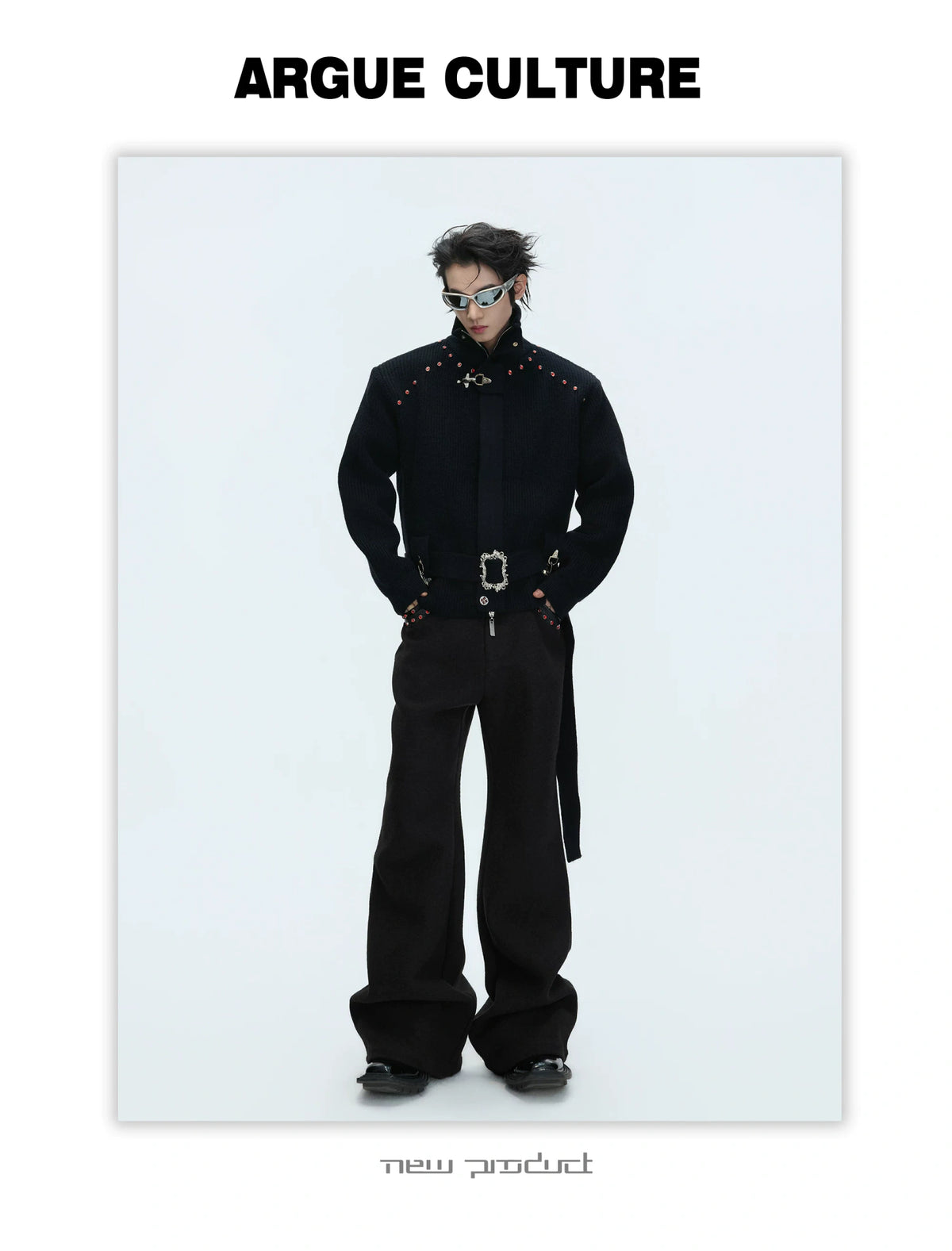 Cropped Wool-Blend Zip Cardigan Jacket with Stand Collar - detail image 15