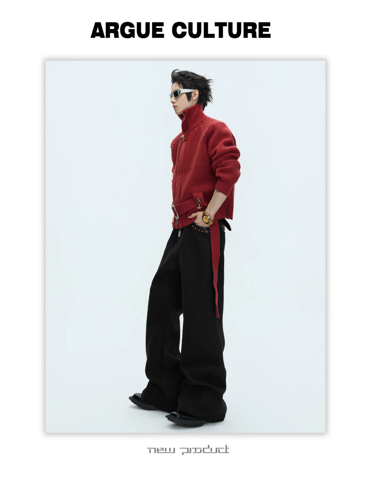 Cropped Wool-Blend Zip Cardigan Jacket with Stand Collar - detail image 5