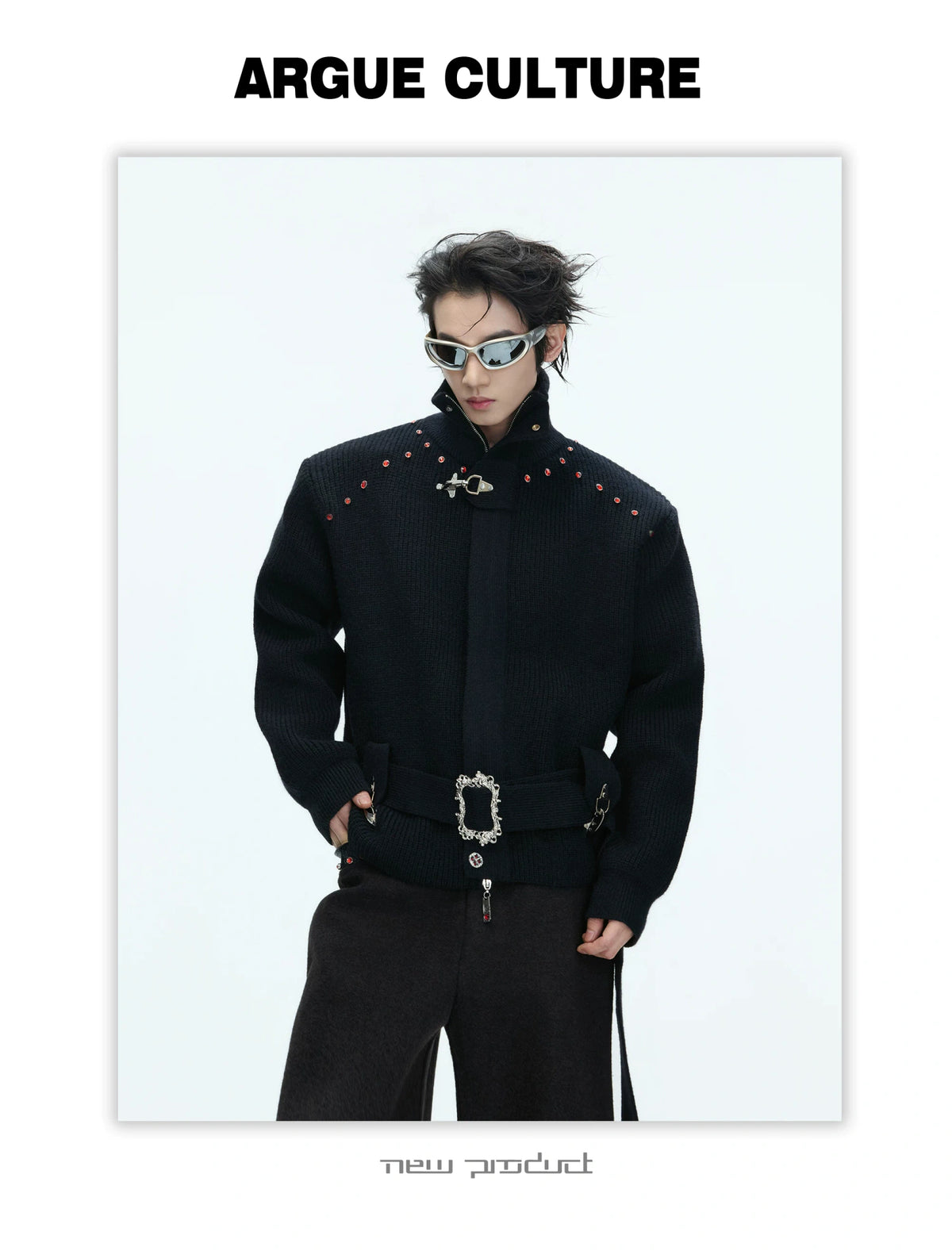 Cropped Wool-Blend Zip Cardigan Jacket with Stand Collar - detail image 11