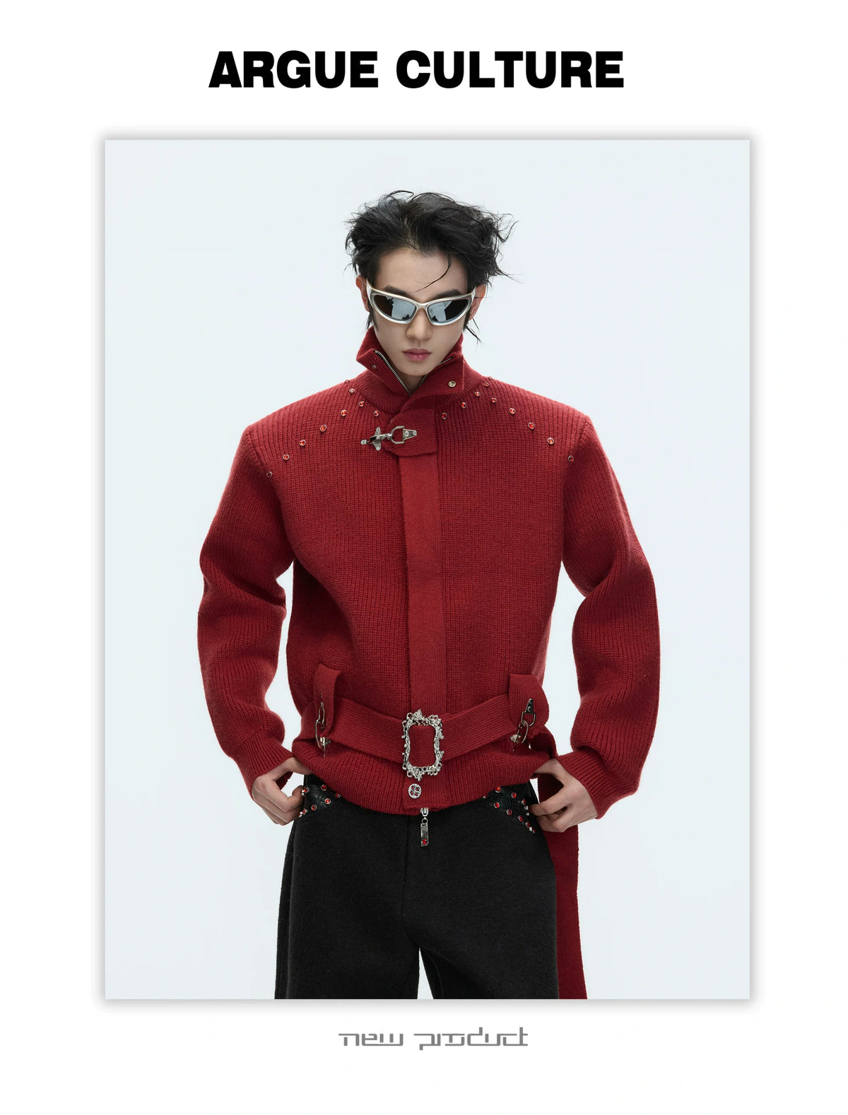 Cropped Wool-Blend Zip Cardigan Jacket with Stand Collar - detail image 17