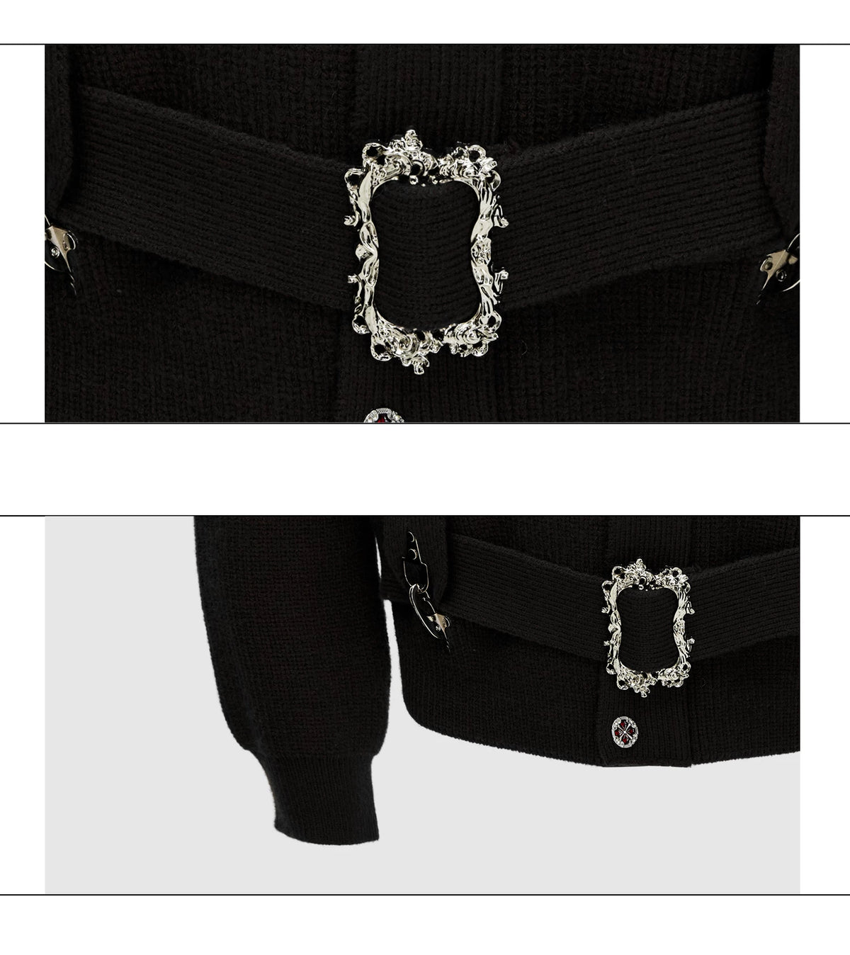 Cropped Wool-Blend Zip Cardigan Jacket with Stand Collar - detail image 20