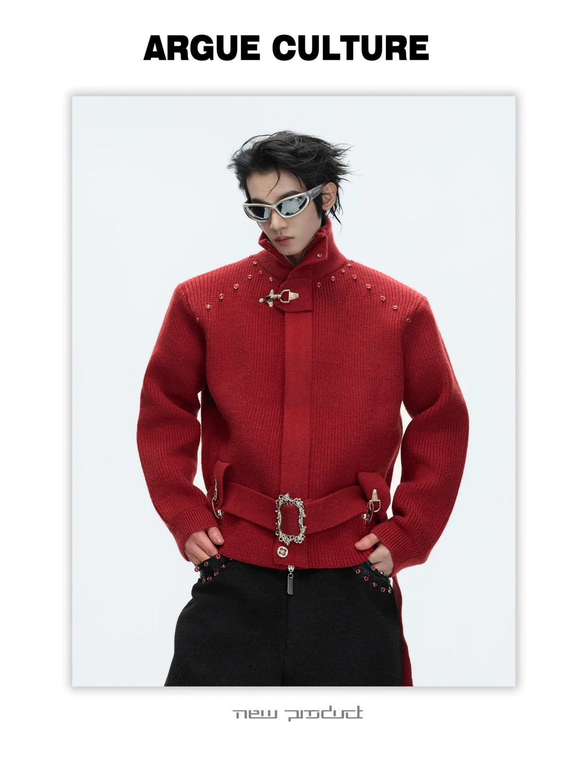 Cropped Wool-Blend Zip Cardigan Jacket with Stand Collar - detail image 10