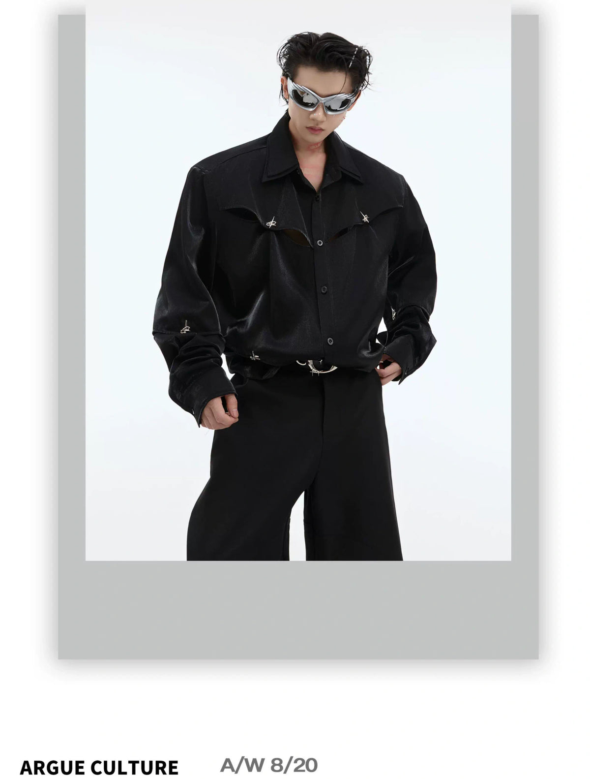 Cutout Deconstructed Shirt With Detachable Shoulders - detail image 1