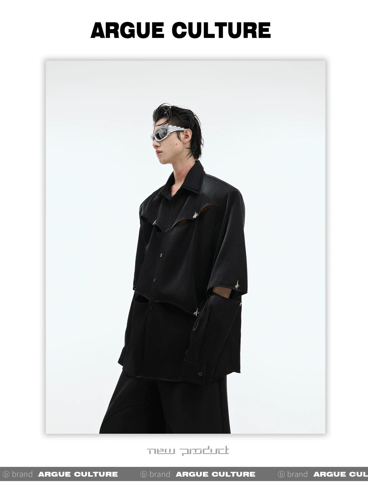 Cutout Deconstructed Shirt With Detachable Shoulders - detail image 3