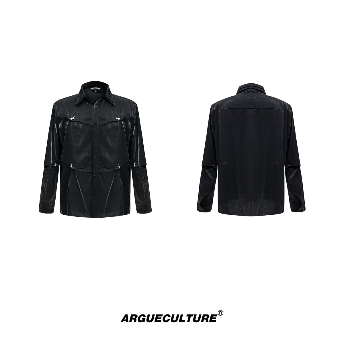 Cutout Deconstructed Shirt With Detachable Shoulders - Black