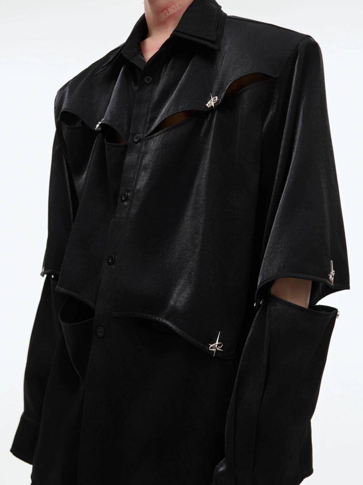 Cutout Deconstructed Shirt With Detachable Shoulders - main image 3