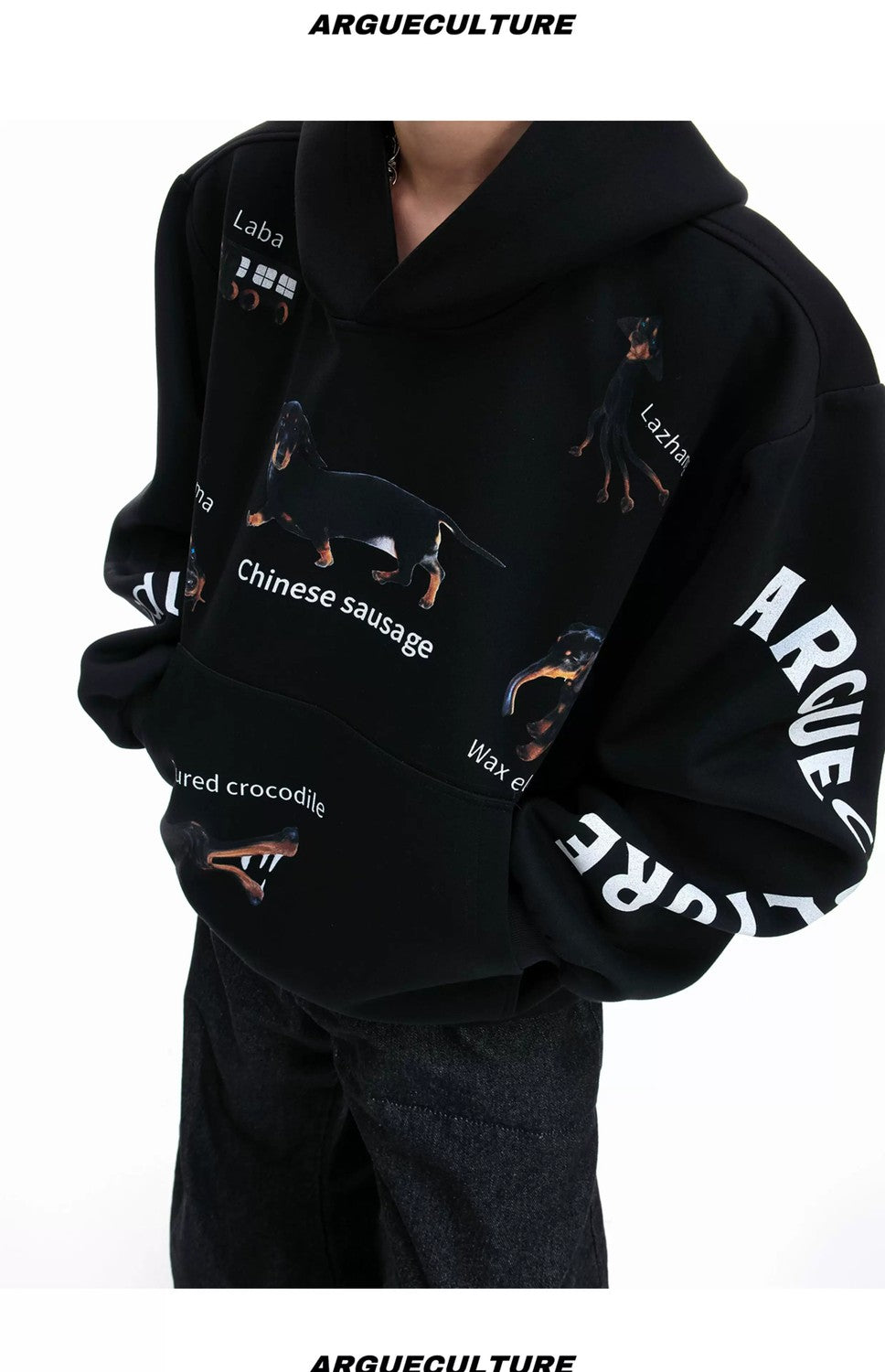 desc::dachshund-graphic-cropped-hoodie-loose-streetwear-pullover-detail-img-10