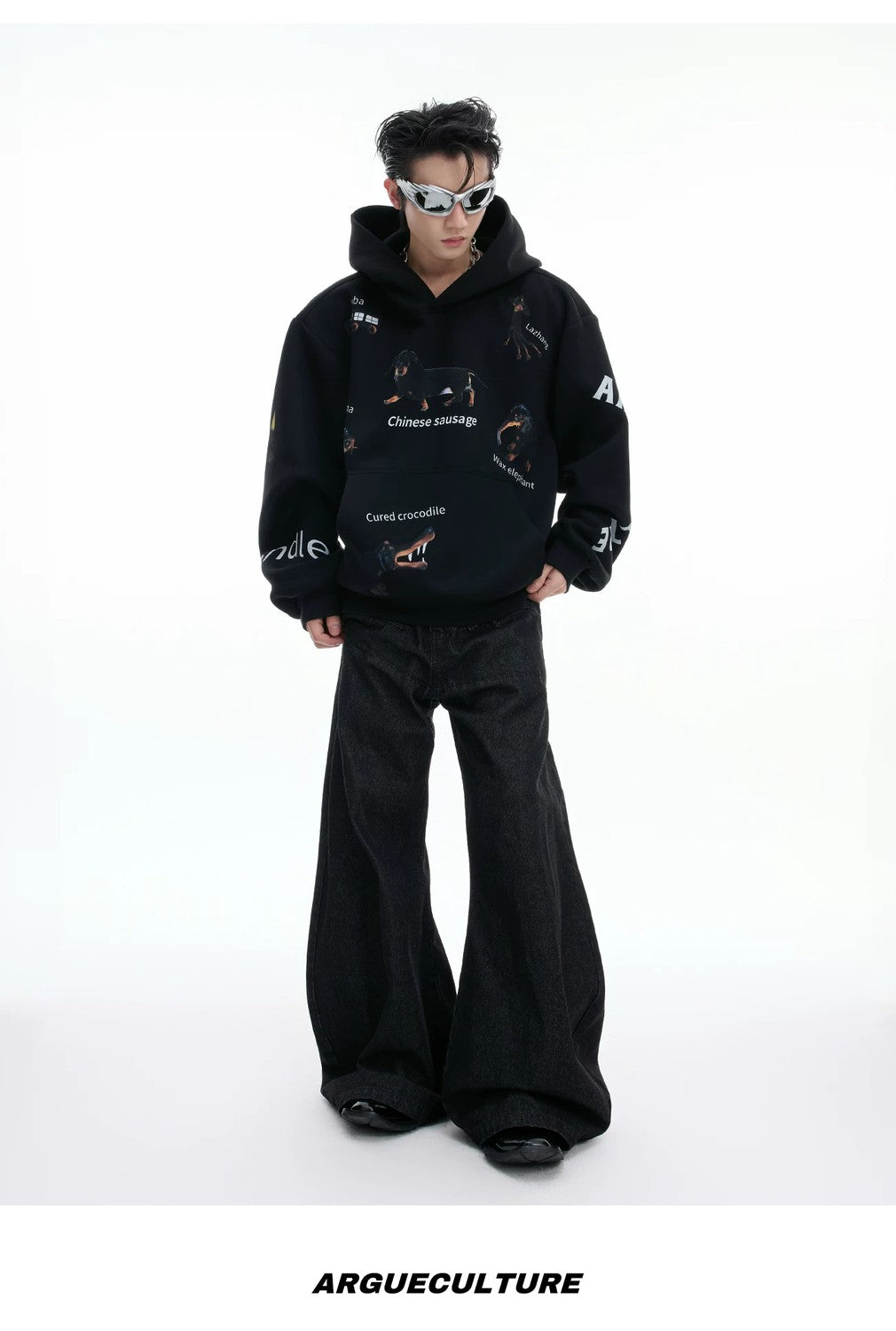 desc::dachshund-graphic-cropped-hoodie-loose-streetwear-pullover-detail-img-8