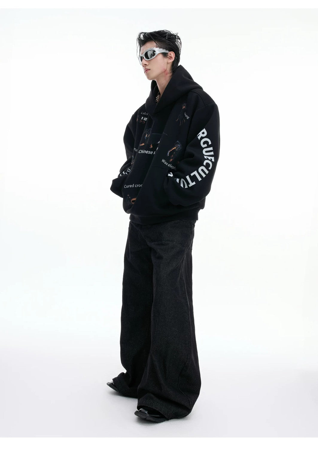 desc::dachshund-graphic-cropped-hoodie-loose-streetwear-pullover-detail-img-9