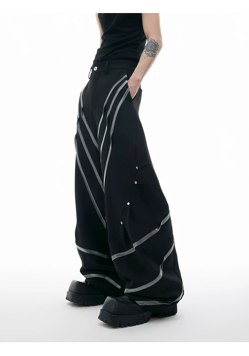 desc::deconstructed-3d-cut-metal-rivet-trousers-detail-img-6