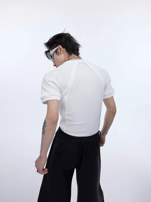 White avant-garde deconstructed T-shirt for unisex streetwear