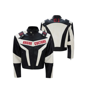 Close up of the 3D padded shoulder and metal hardware details