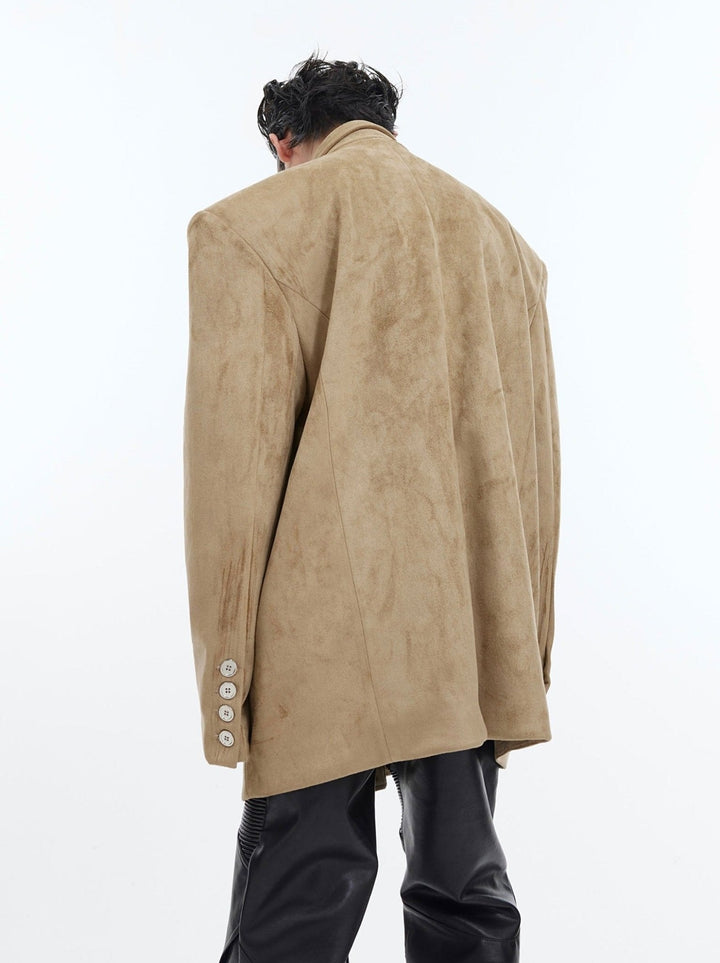 Deconstructed Blazer with Textured Fabric | Metal Accents Jacket - ArguE CulturE