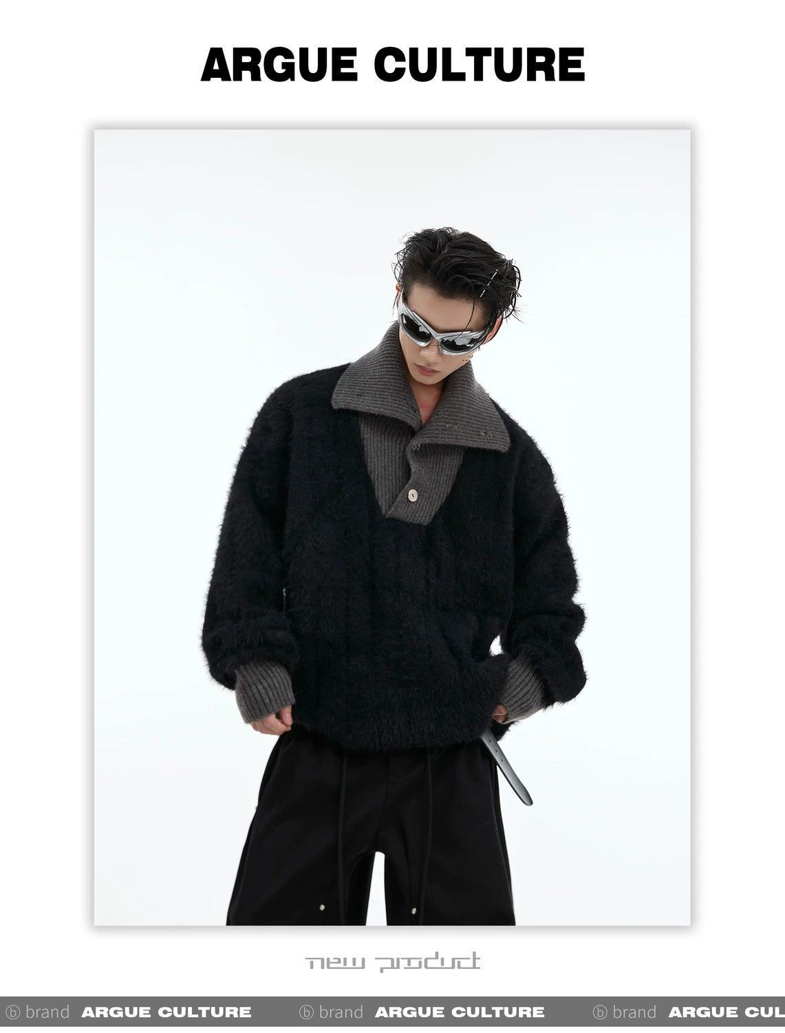 desc::deconstructed-button-turtleneck-heavyweight-knit-sweater-detail-img-1