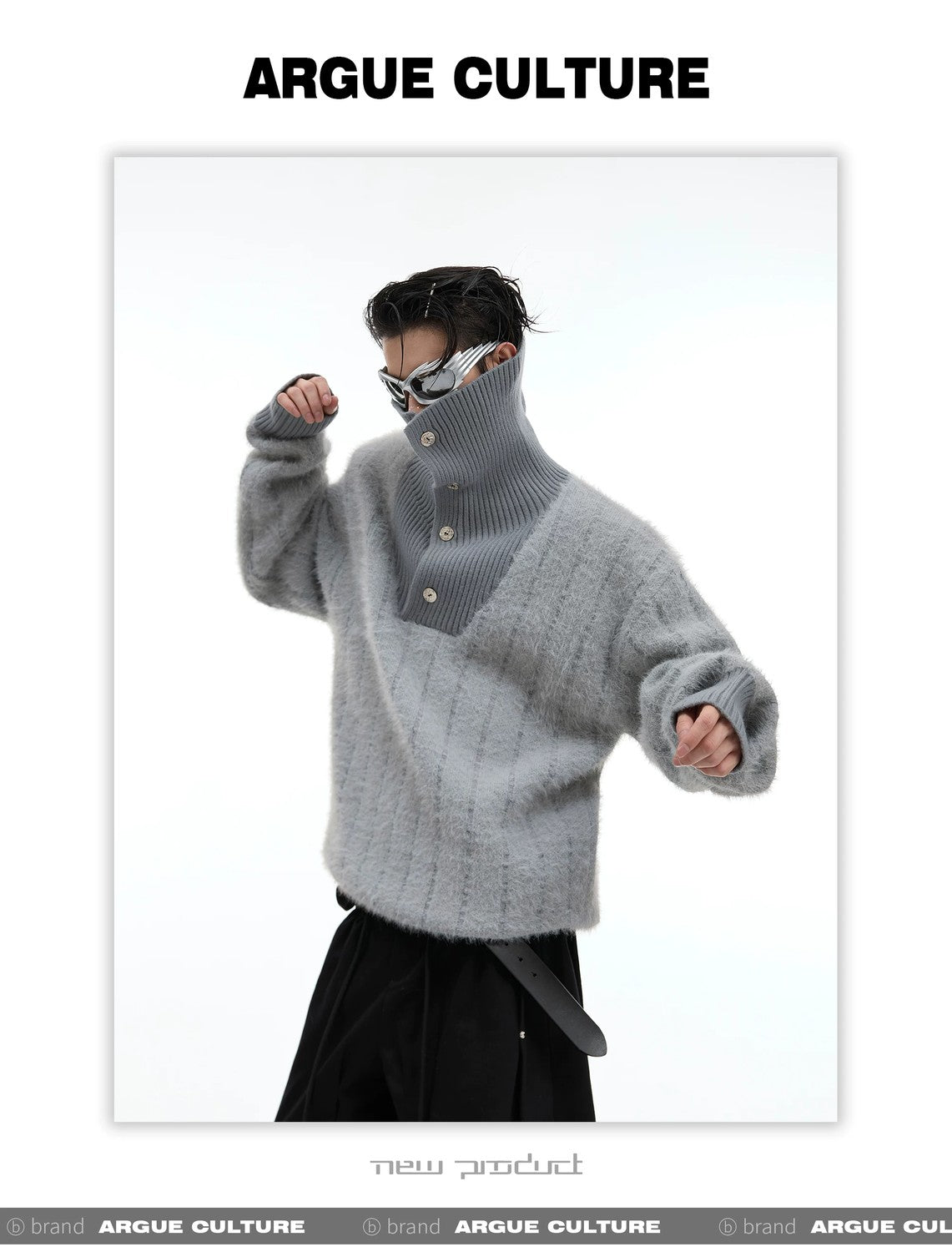 desc::deconstructed-button-turtleneck-heavyweight-knit-sweater-detail-img-3