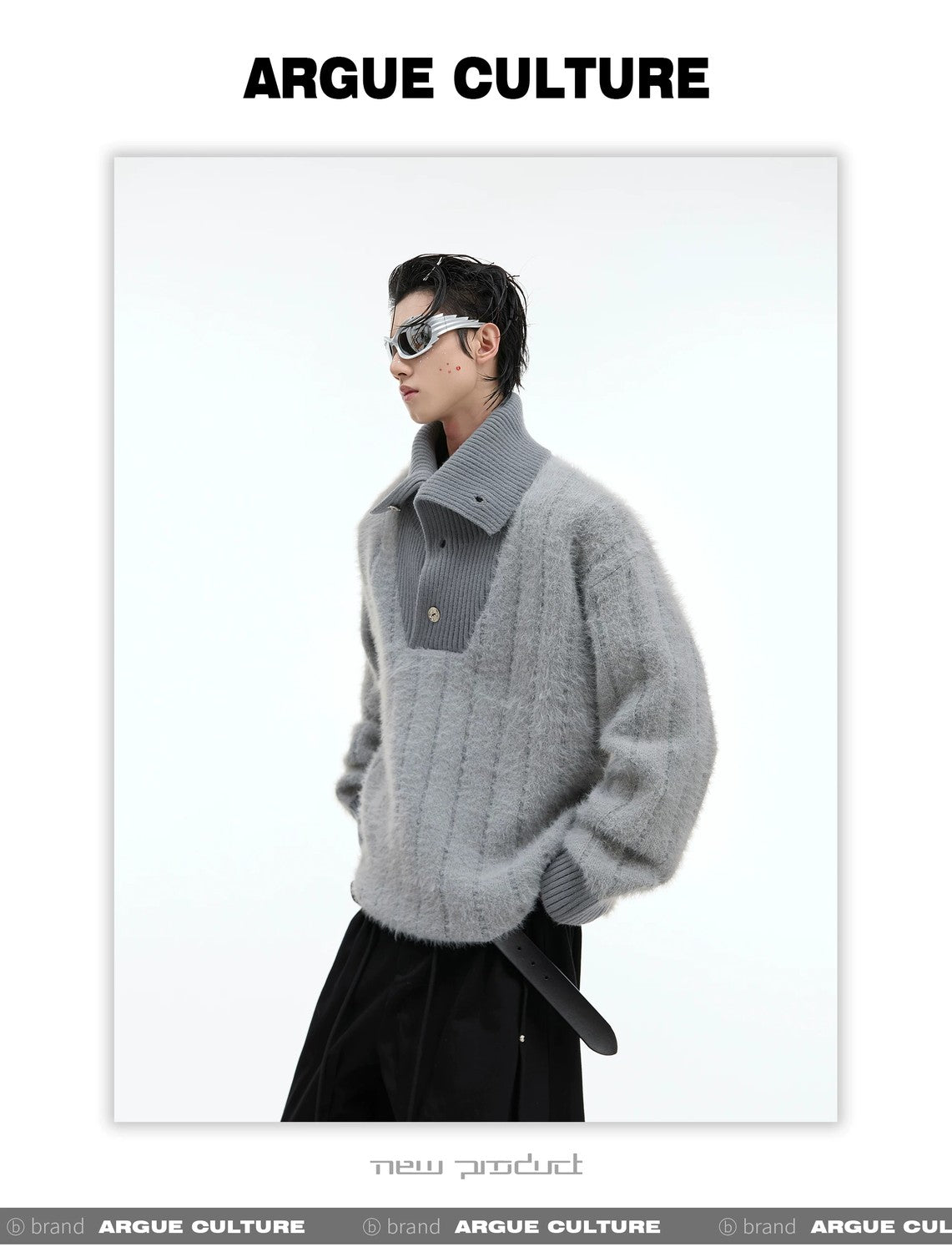 desc::deconstructed-button-turtleneck-heavyweight-knit-sweater-detail-img-4