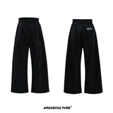 Deconstructed Cinched-Waist Suit Set in Black - Black Pants