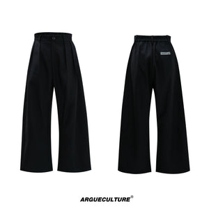 Deconstructed Cinched-Waist Suit Set in Black - Black Pants