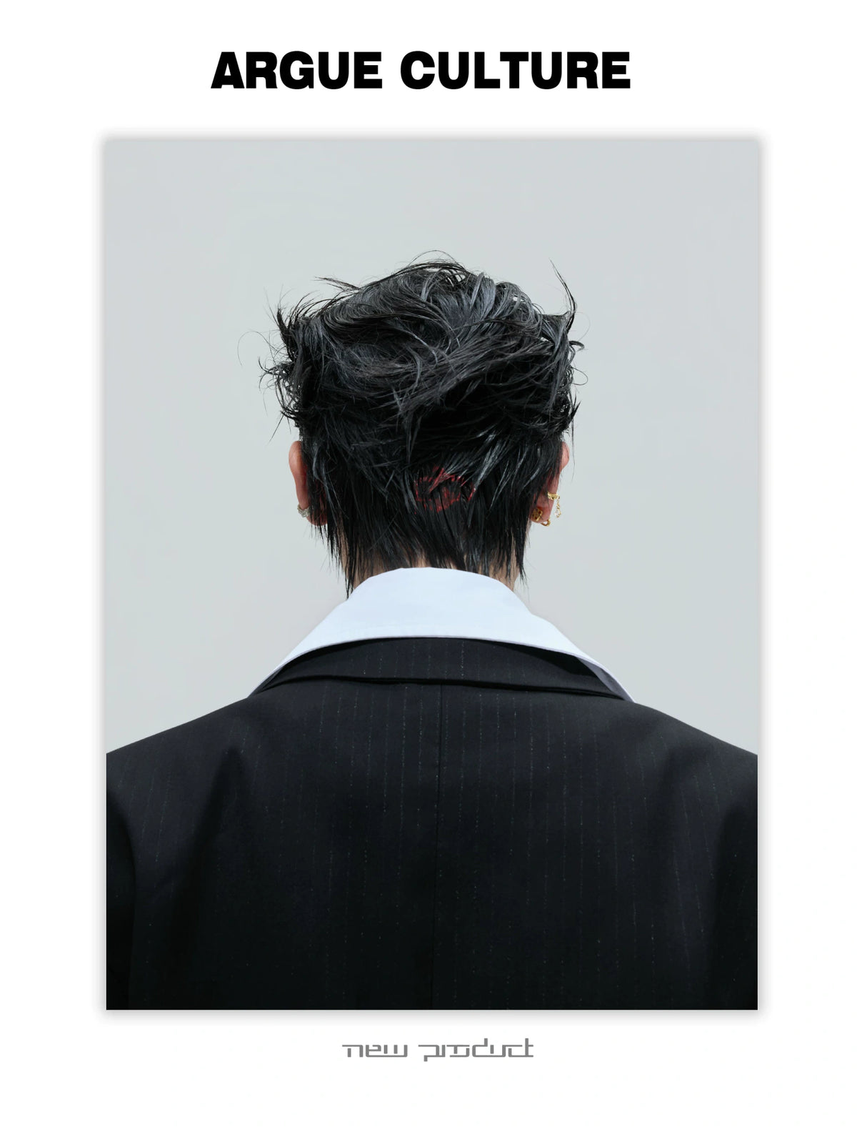Deconstructed Cinched-Waist Suit Set in Black - detail image 7
