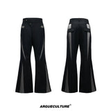 Deconstructed Color-Block Jacket and Pants Set - Black Pants