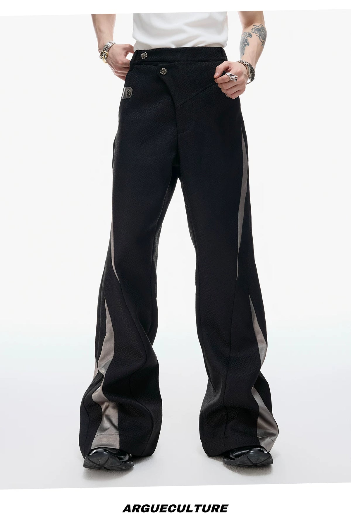 Deconstructed Color-Block Jacket and Pants Set - detail image 15