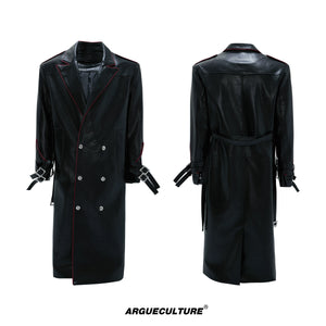 deconstructed-croc-effect-leather-long-coat-with-belt-black