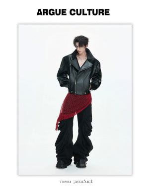 desc::deconstructed-croc-embossed-short-leather-jacket-detail-img-10