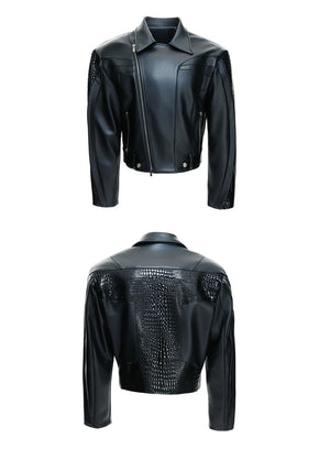 desc::deconstructed-croc-embossed-short-leather-jacket-detail-img-13