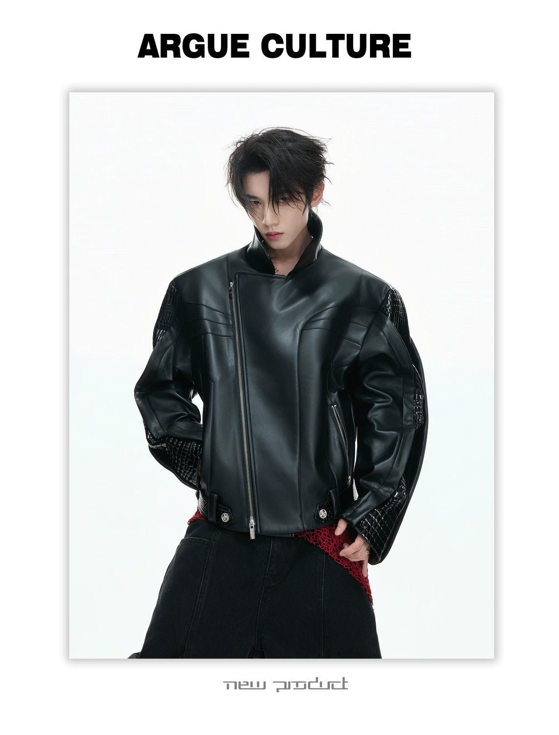 desc::deconstructed-croc-embossed-short-leather-jacket-detail-img-7