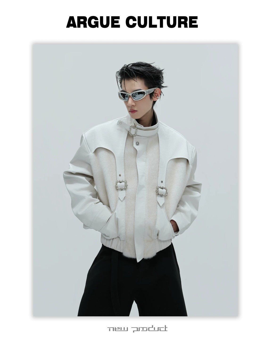 desc::deconstructed-crocodile-texture-faux-leather-jacket-detail-img-2