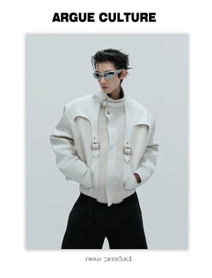 desc::deconstructed-crocodile-texture-faux-leather-jacket-detail-img-2