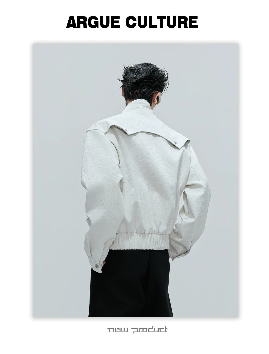 desc::deconstructed-crocodile-texture-faux-leather-jacket-detail-img-7