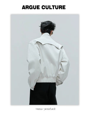 desc::deconstructed-crocodile-texture-faux-leather-jacket-detail-img-7