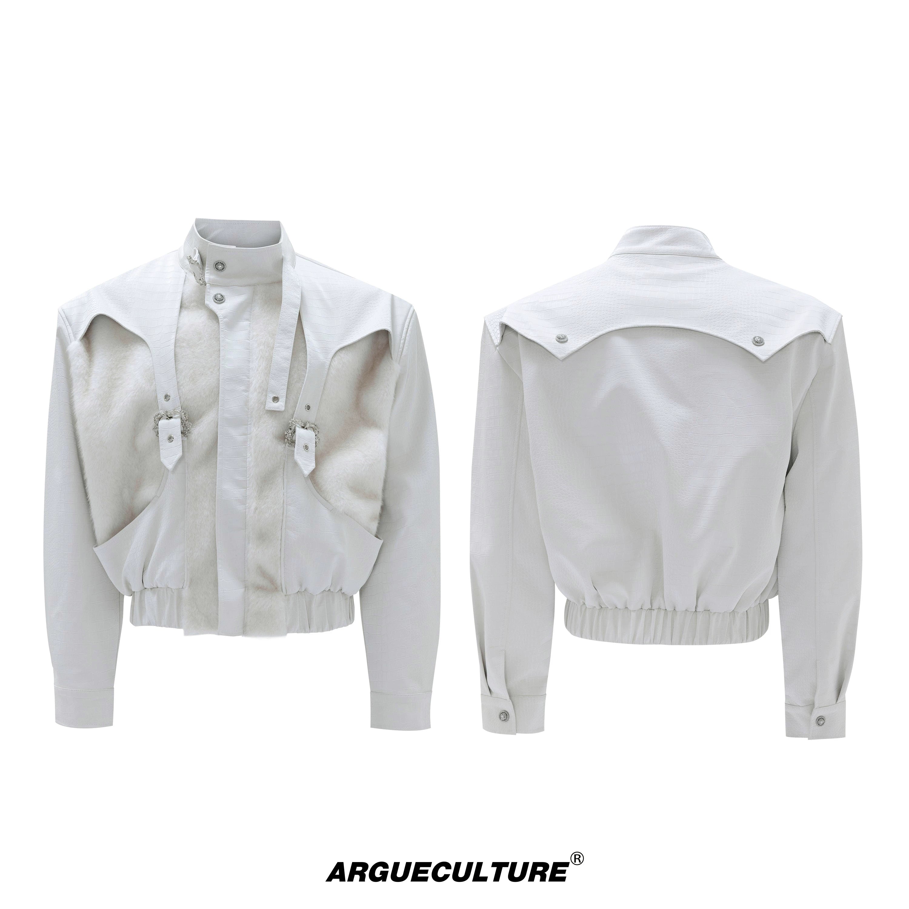 deconstructed-crocodile-texture-faux-leather-jacket-khaki