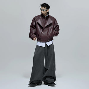 Back view showing the elastic hem and boxy silhouette