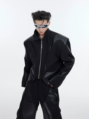 deconstructed-cropped-padded-shoulder-twill-jacket-black-jacket