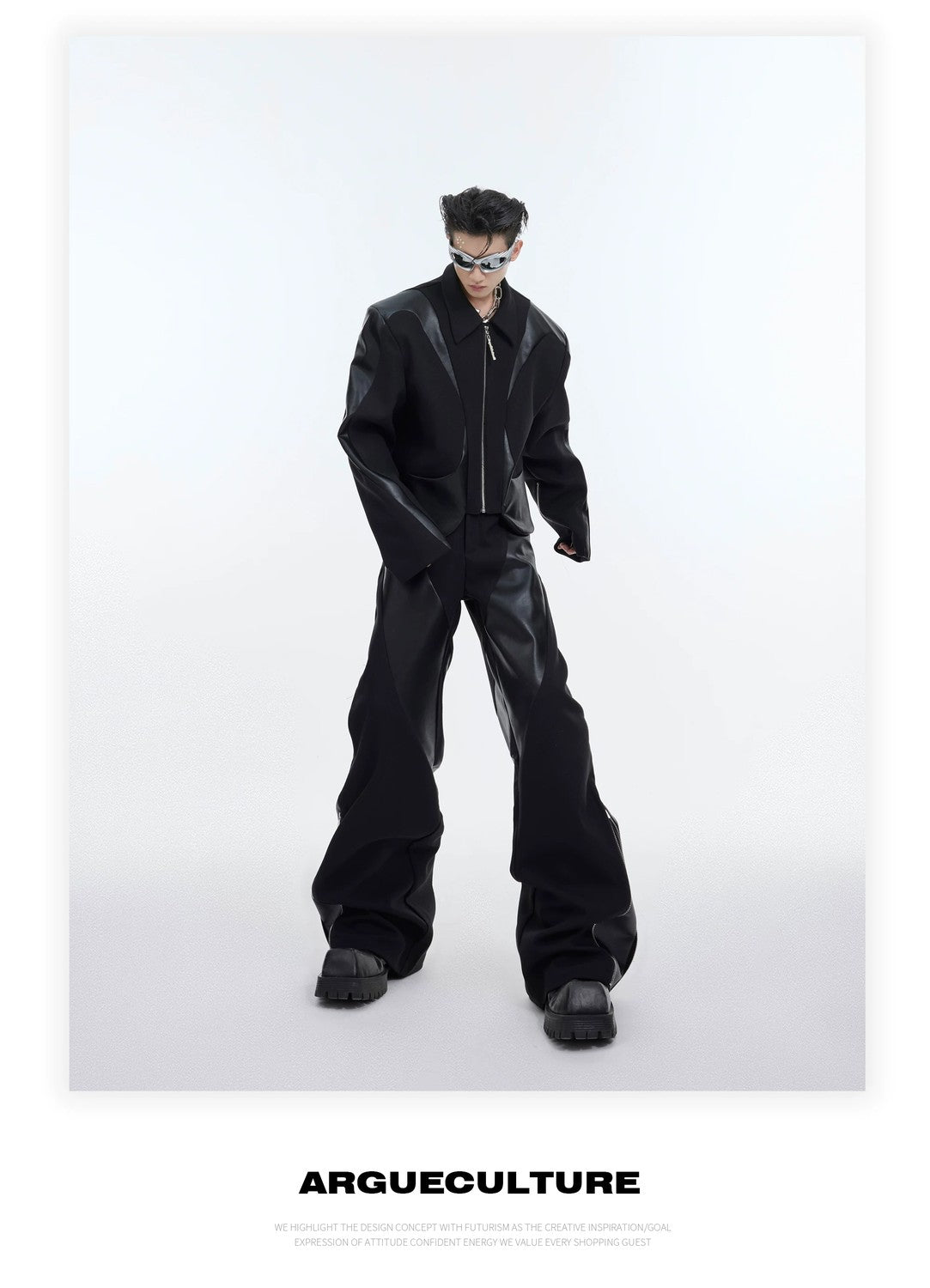 desc::deconstructed-cropped-padded-shoulder-twill-jacket-detail-img-10