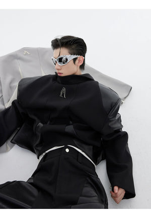 desc::deconstructed-cropped-padded-shoulder-twill-jacket-detail-img-12