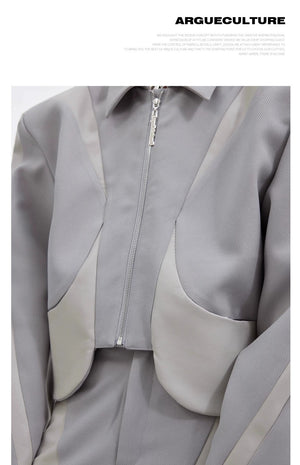 desc::deconstructed-cropped-padded-shoulder-twill-jacket-detail-img-5