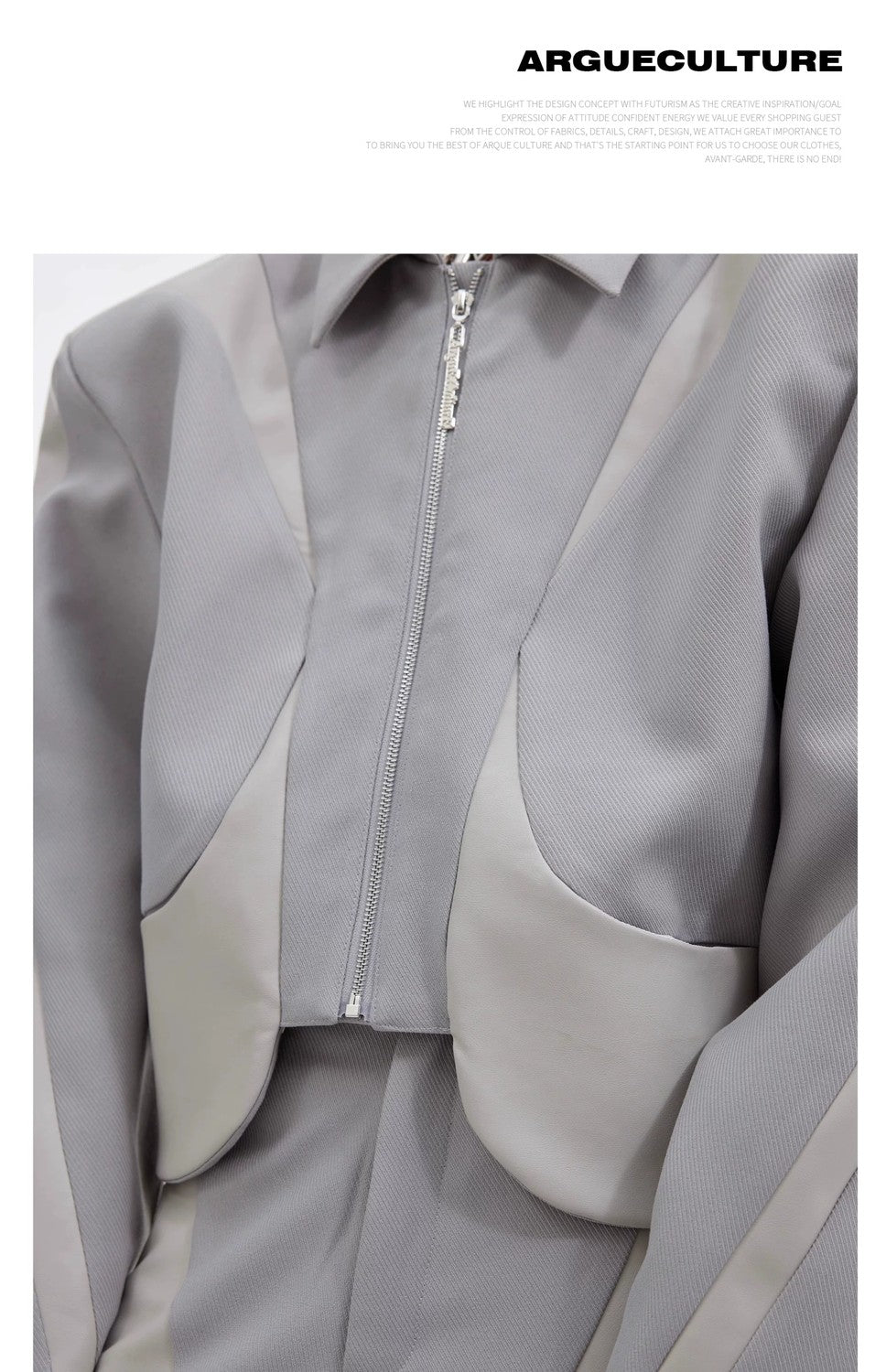 desc::deconstructed-cropped-padded-shoulder-twill-jacket-detail-img-5