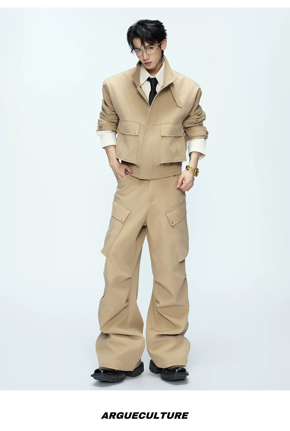 desc::deconstructed-cropped-workwear-jacket-cargo-pants-set-detail-img-10