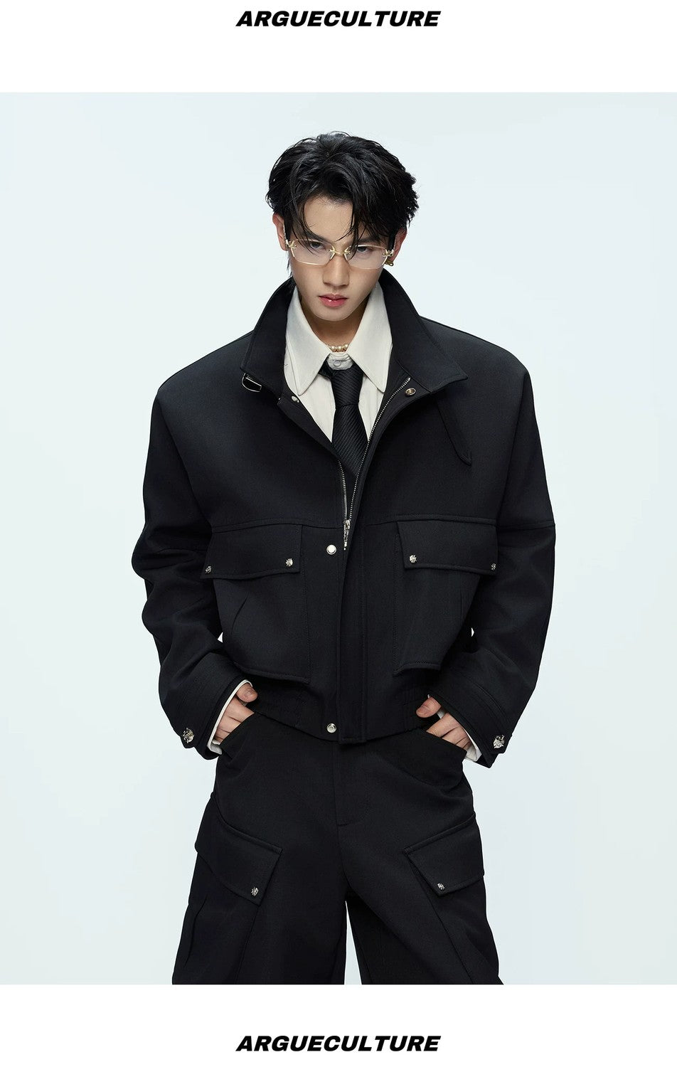 desc::deconstructed-cropped-workwear-jacket-cargo-pants-set-detail-img-12