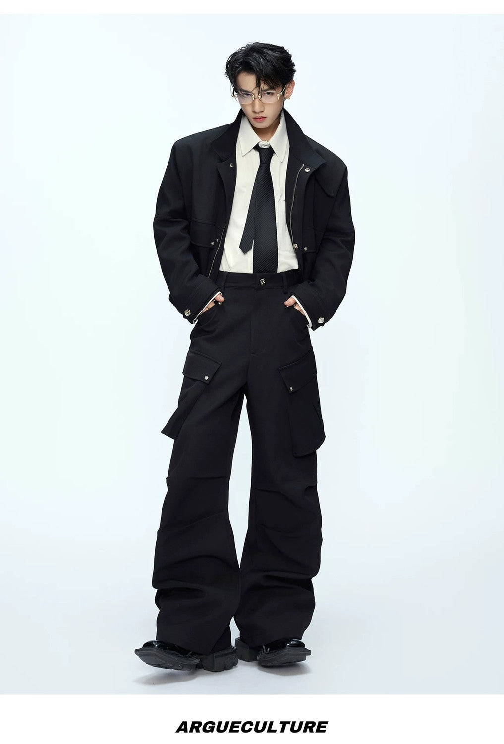 desc::deconstructed-cropped-workwear-jacket-cargo-pants-set-detail-img-16