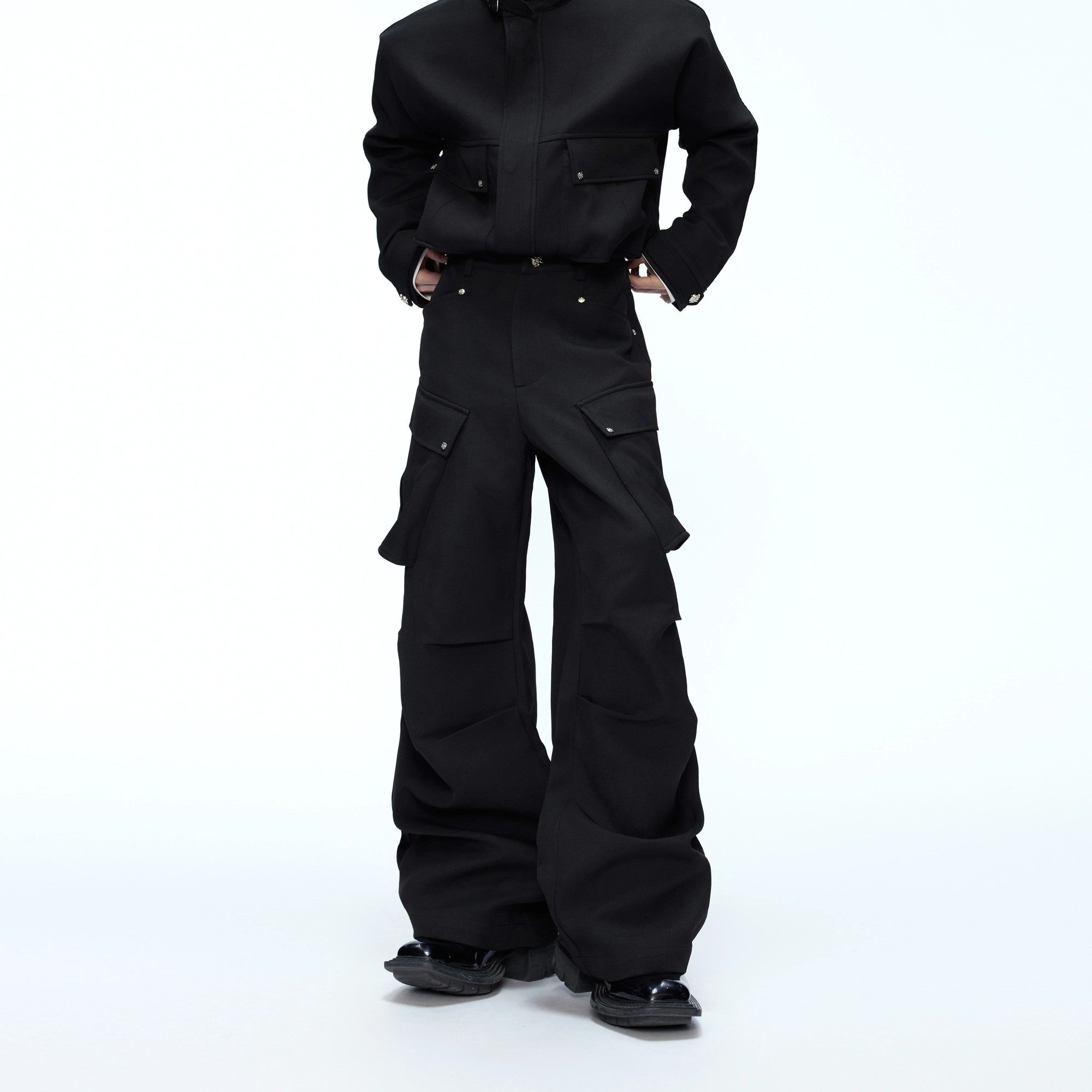 Close-up of metal zipper and stand collar on a deconstructed jacket