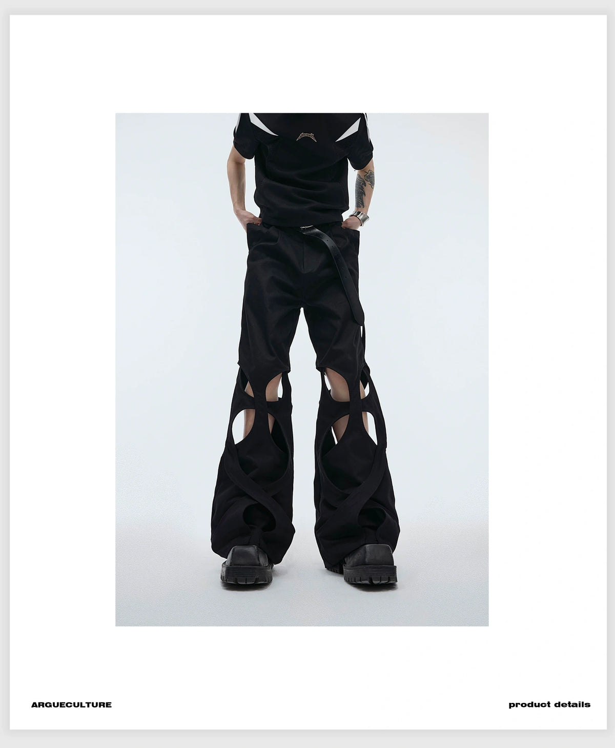 Deconstructed Cut-Out Baggy Cargo Jeans | 100% Cotton - detail image 4