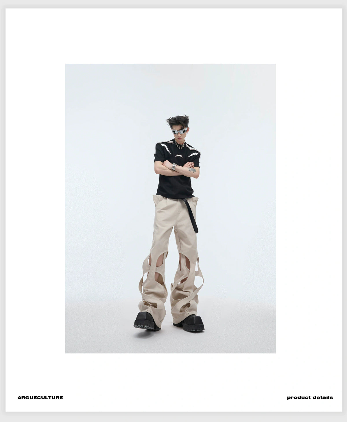Deconstructed Cut-Out Baggy Cargo Jeans | 100% Cotton - detail image 12